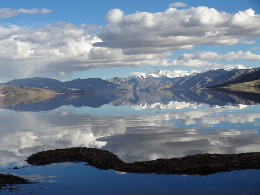 Tso Morari lake in Ladakh, Indian Himalaya, at an altitude of 4500 m.